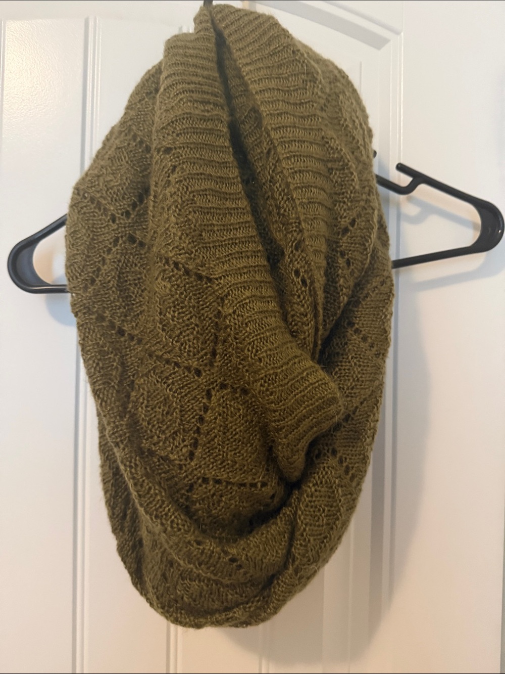 H&M Knit Infinity Scarf in Olive Green